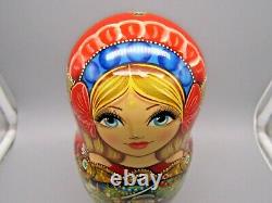 8.6 7 Pc, Nutcracker Fairy tale Hand Made Russian Matryoshka Nesting Doll 369