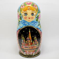 8 Authentic Russian Matryoshka Moscow Churches Nesting Dolls 7 Piece Set 7pcs