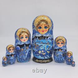 8 Nesting dolls Winter Matryoshka 7 in 1 Russian doll Handmade In Ukraine