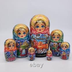 8 Nesting dolls Winter Matryoshka 7 in 1 Russian doll Handmade In Ukraine