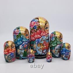 8 Nesting dolls Winter Matryoshka 7 in 1 Russian doll Handmade In Ukraine