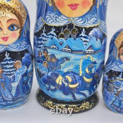 8 Nesting dolls Winter Matryoshka 7 in 1 Russian doll Handmade In Ukraine