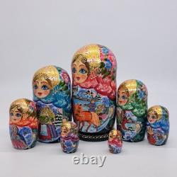 8 Nesting dolls Winter Matryoshka 7 in 1 Russian doll Handmade In Ukraine