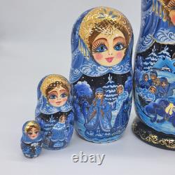 8 Nesting dolls Winter Matryoshka 7 in 1 Russian doll Handmade In Ukraine
