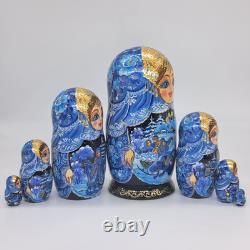 8 Nesting dolls Winter Matryoshka 7 in 1 Russian doll Handmade In Ukraine