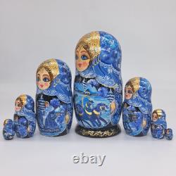 8 Nesting dolls Winter Matryoshka 7 in 1 Russian doll Handmade In Ukraine
