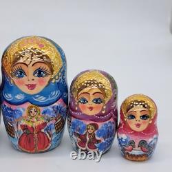 8 Nesting dolls Winter Matryoshka 7 in 1 Russian doll Handmade In Ukraine
