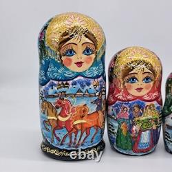 8 Nesting dolls Winter Matryoshka 7 in 1 Russian doll Handmade In Ukraine 2025