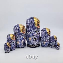 8 Purple Nesting dolls Matryoshka 7 in 1 Russian doll Handmade In Ukraine 2025