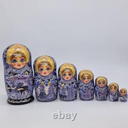8 Purple Nesting dolls Matryoshka 7 in 1 Russian doll Handmade In Ukraine 2025