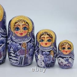 8 Purple Nesting dolls Matryoshka 7 in 1 Russian doll Handmade In Ukraine 2025