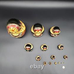 8 Russian Nesting Doll 15 pieces Floral Pattern