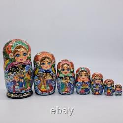 8 Ukrainian Christmas Nesting dolls 7 in 1 Art Russian doll Handmade In Ukraine