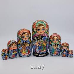 8 Ukrainian Christmas Nesting dolls 7 in 1 Art Russian doll Handmade In Ukraine