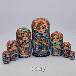 8 Ukrainian Christmas Nesting dolls 7 in 1 Russian doll Handmade In Ukraine