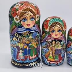8 Ukrainian Christmas Nesting dolls 7 in 1 Russian doll Handmade In Ukraine