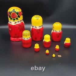 9.5 Russian Nesting Doll 10 pieces Floral Pattern