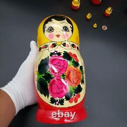 9.5 Russian Nesting Doll 10 pieces Floral Pattern