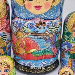 9 Nesting dolls Winter Matryoshka 10 in 1 Russian doll Handmade In Ukraine 2025
