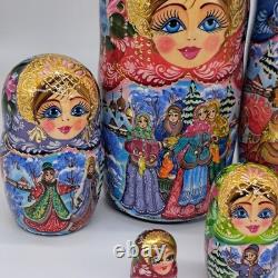 9 Nesting dolls Winter Matryoshka 10 in 1 Russian doll Handmade In Ukraine 2025