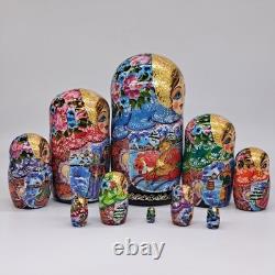 9 Nesting dolls Winter Matryoshka 10 in 1 Russian doll Handmade In Ukraine 2025