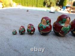 9 Pc Matryoshka Doll Russian Nesting Dolls Babushka Set Hand Painted