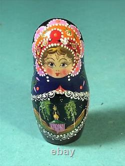 9 Piece Matryoshka 7.5 Tall Hand Painted Artistic Russian Nesting Dolls