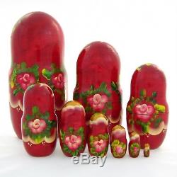 9 Poupées russes H21 Matriochka peint main signe Russian Nested Doll Gigognes