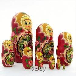 9 Poupées russes H21 Matriochka peint main signe Russian Nested Doll Gigognes
