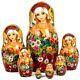 9 Russian Matryoshka Dolls With Handpainted Floral Artwork. 7 Pc Nesting Doll