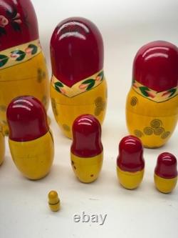 9 Wood Russian Nesting Dolls 8 Woman WithBaby with Red Flowers