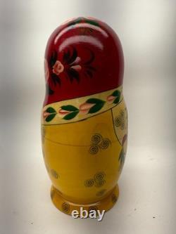 9 Wood Russian Nesting Dolls 8 Woman WithBaby with Red Flowers