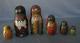 Antique 19th Set Of Six Imperial Russian Matryoshka Nesting Dolls