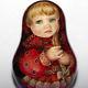 Art Roly Poly Author Doll Russian Matryoshka Girl Beauty In Red No Nesting