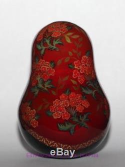 ART roly poly author doll Russian matryoshka girl BEAUTY in RED no nesting