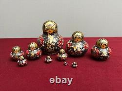 A Set of Vintage Signed Russian Eastern European Painted Nesting Dolls