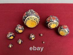 A Set of Vintage Signed Russian Eastern European Painted Nesting Dolls