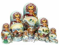 Admirer 10 Piece stacking toy babushka Russian Rare collectible nesting dolls