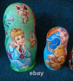 Alice in Wonderland Russian Nesting Doll Set of 5 MATRYOSHKA