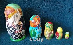 Alice in Wonderland Russian Nesting Doll Set of 5 MATRYOSHKA