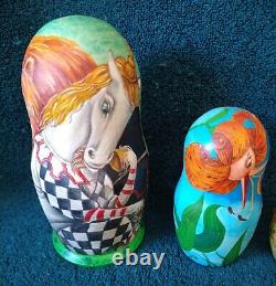 Alice in Wonderland Russian Nesting Doll Set of 5 MATRYOSHKA