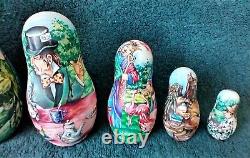 Alice in Wonderland Russian Nesting Doll Set of 6 MATRYOSHKA