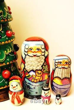 Alkota Genuine Russian Collectible Nesting Doll My Favorite Christmas Tree, 18