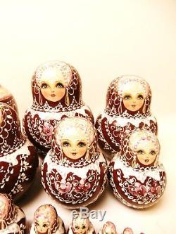 Alkota Original Russian Collectible Nesting Doll Valentina, 8.5H, Unique, 15