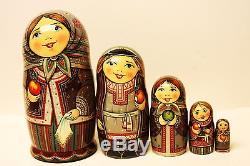 Alkota Russian Authentic Collectible Nesting Doll Apples, 6H, Unique