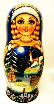 Alkota Russian Authentic Wooden Collectible Nesting Doll Fairy Tales, 9, Unique