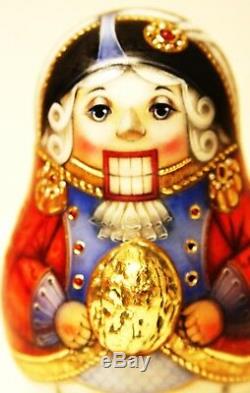 Alkota Russian Genuine Collectible Musical Nutcracker with Nut, 25 Stones