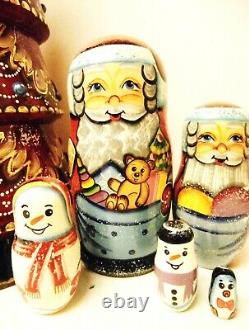 Alkota Russian Original Collectible Nesting Doll My Christmas Eve, 18-19H