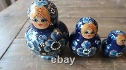 Amazing 10 Piece Vintage Artist SIGNED Russian Matryoshka Nesting Dolls 5.5