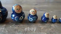 Amazing 10 Piece Vintage Artist SIGNED Russian Matryoshka Nesting Dolls 5.5